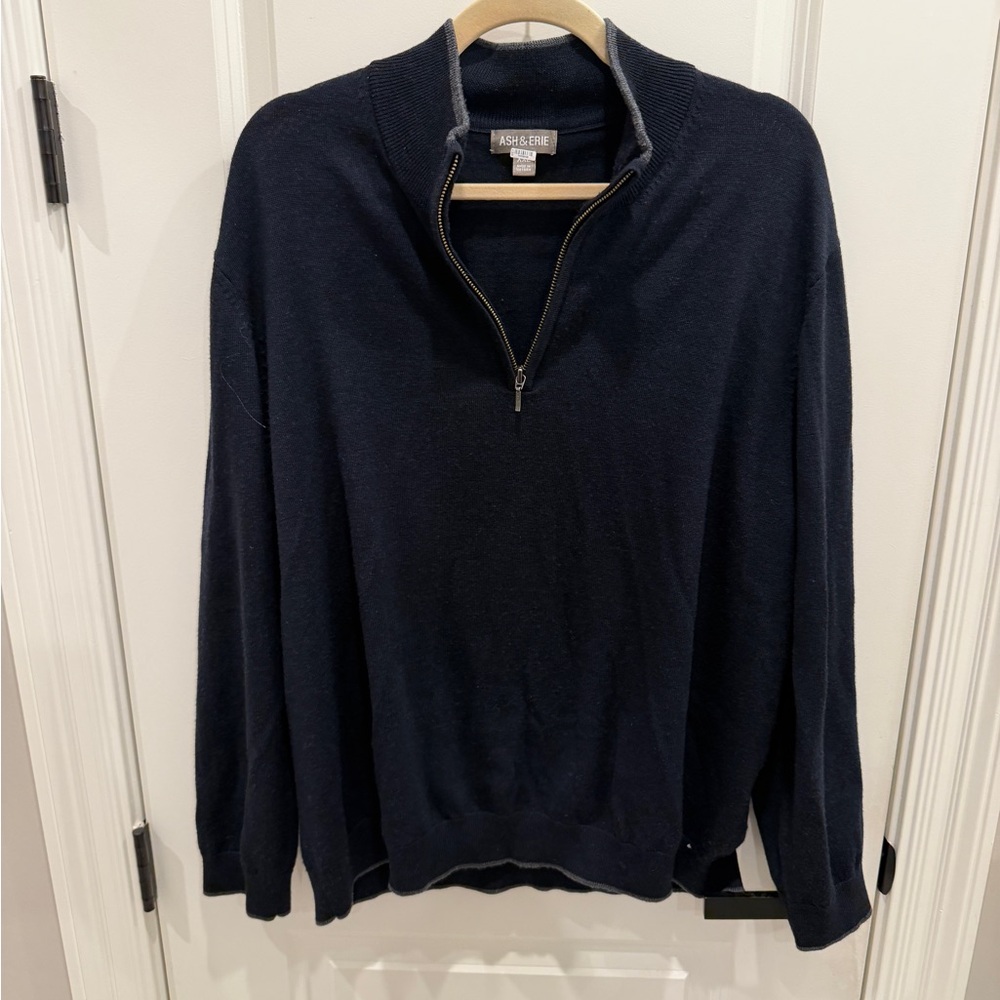 Ash& Erie Men’s Navy Half-Zip Sweater